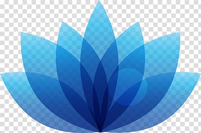 blue lotus flower logo ill, Logo Nelumbo nucifera Icon, hand-painted blue lotus flower pattern transparent background PNG clipart