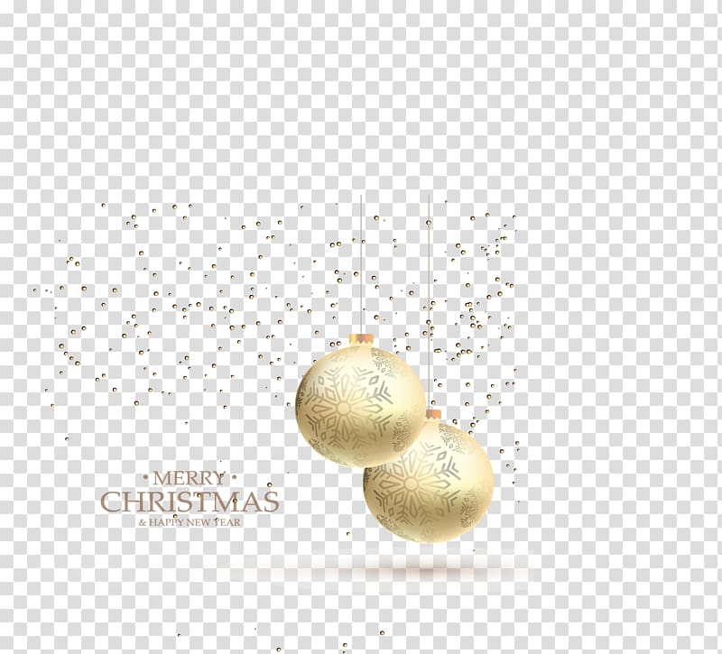 Christmas ornament Snowflake Computer file, Fantasy golden Christmas balls transparent background PNG clipart
