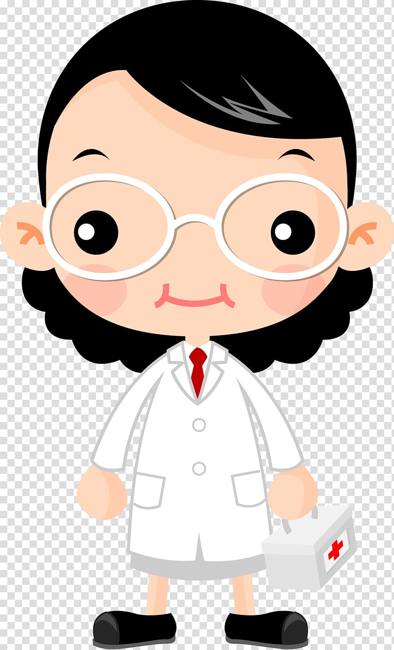 Physician Cartoon, Cartoon female doctor material transparent background PNG clipart