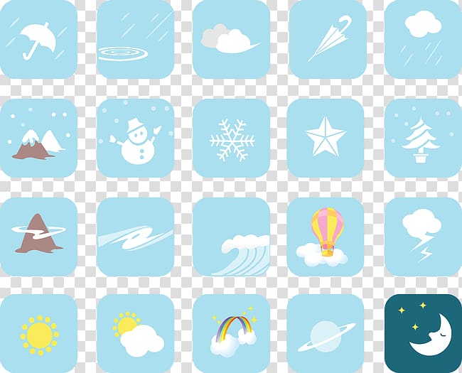 Weather Euclidean Icon, Flat Weather Symbols transparent background PNG clipart