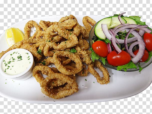 Onion ring Squid as food Barbecue Fast food Fried clams, barbecue transparent background PNG clipart