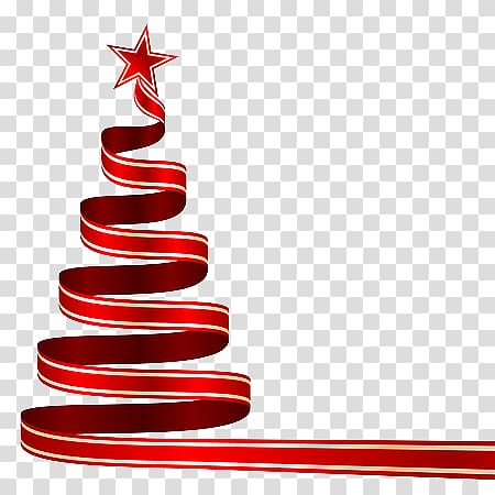 red ribbon christmas tree transparent background PNG clipart