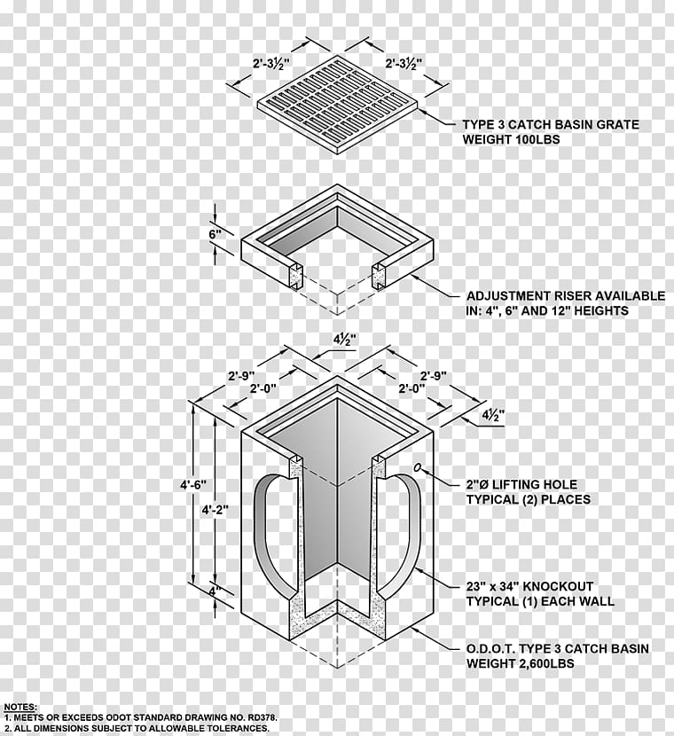 Precast concrete Manhole Stormwater Gutters Drainage, light pole transparent background PNG clipart