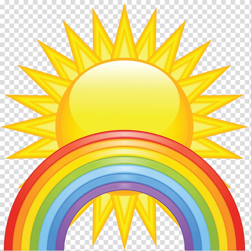 Spring Free content , Sun rainbow icon material free to pull transparent background PNG clipart