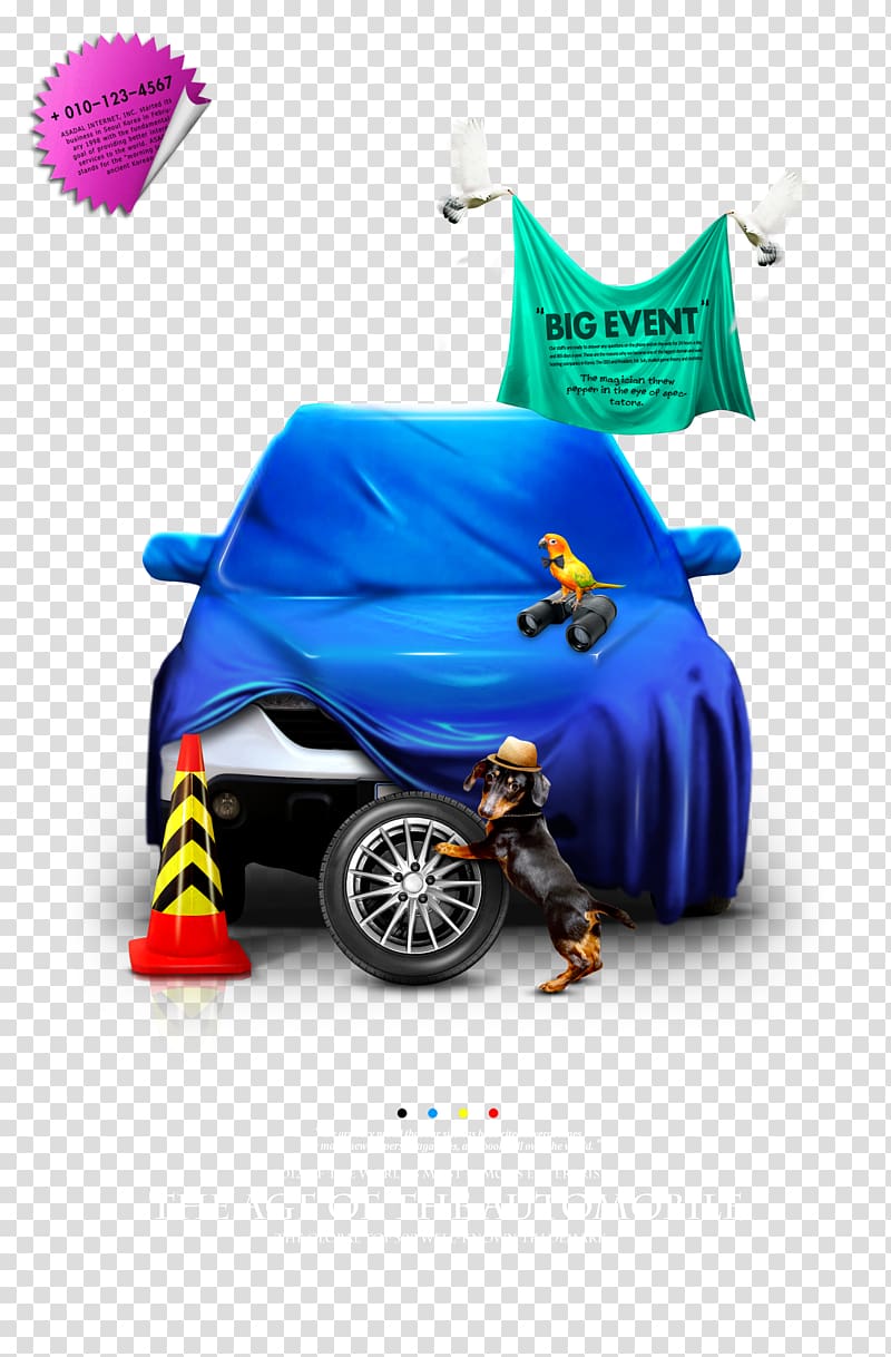 The Age of the Automobile advertisement, Creative car poster design material transparent background PNG clipart