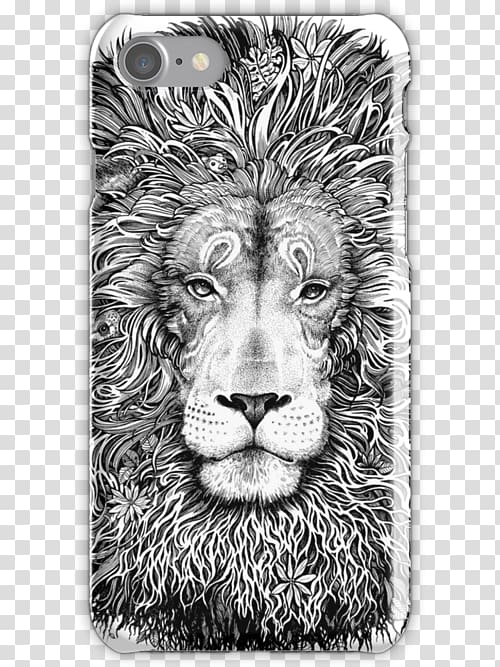 White lion Drawing Tiger Doodle, the king of jungle transparent background PNG clipart