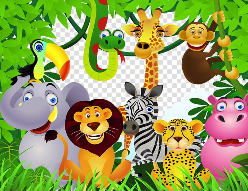 tropical rainforest animals transparent background PNG clipart