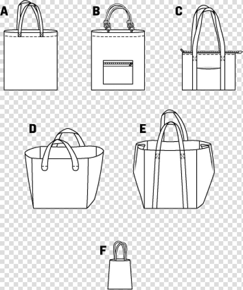 Tote bag Handbag Burda Style Pattern, bags template transparent background PNG clipart