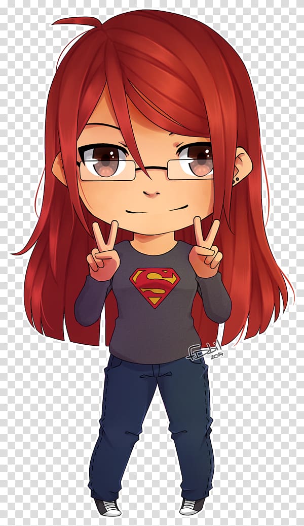VCdesenhos Brown hair, Chibi Drawing YouTube Superman transparent background PNG clipart