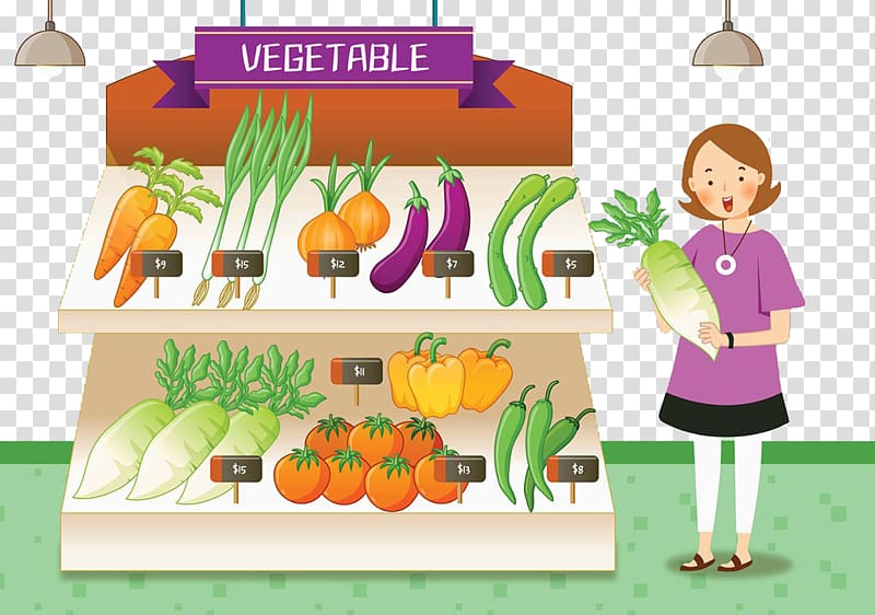 Vegetable Mother , Mother to buy vegetables transparent background PNG clipart
