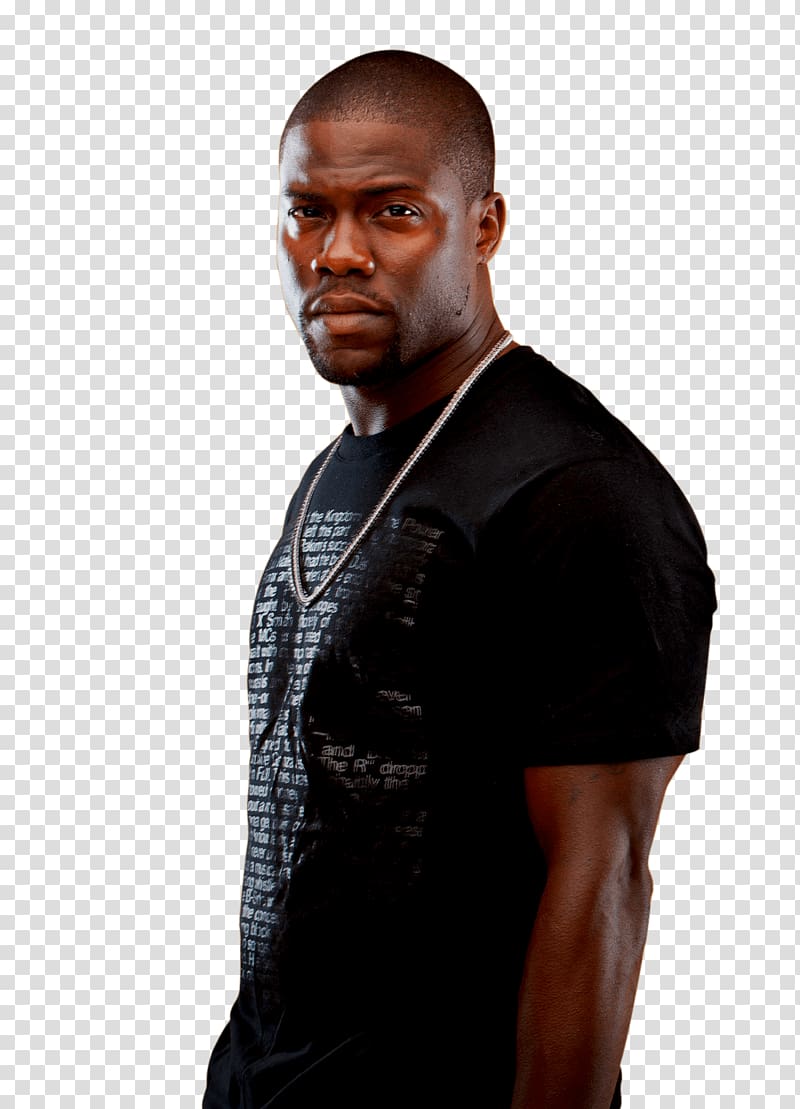 man wearing black t-shirt, Kevin Hart Side View transparent background PNG clipart