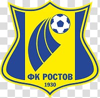 yellow and blue soccer team logo, Fc Rostov Logo transparent background PNG clipart