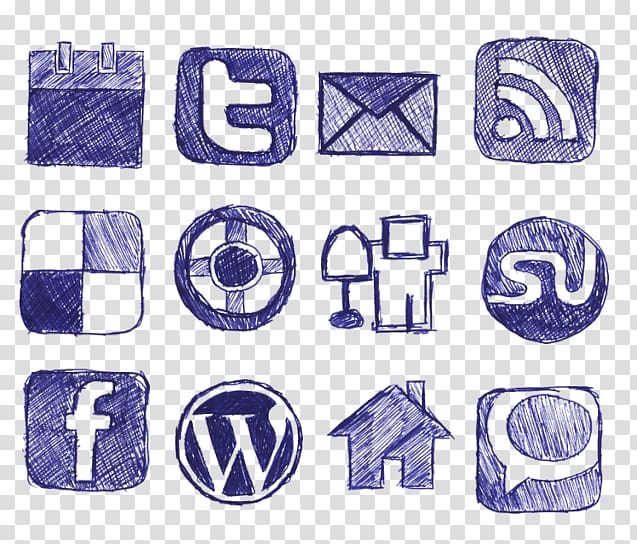 Social media Blog Icon, Oil pen to draw the bookmark icon transparent background PNG clipart