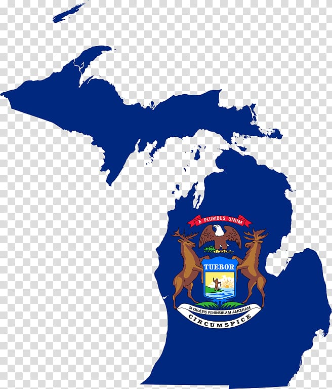 Flag of Michigan Map, mi transparent background PNG clipart