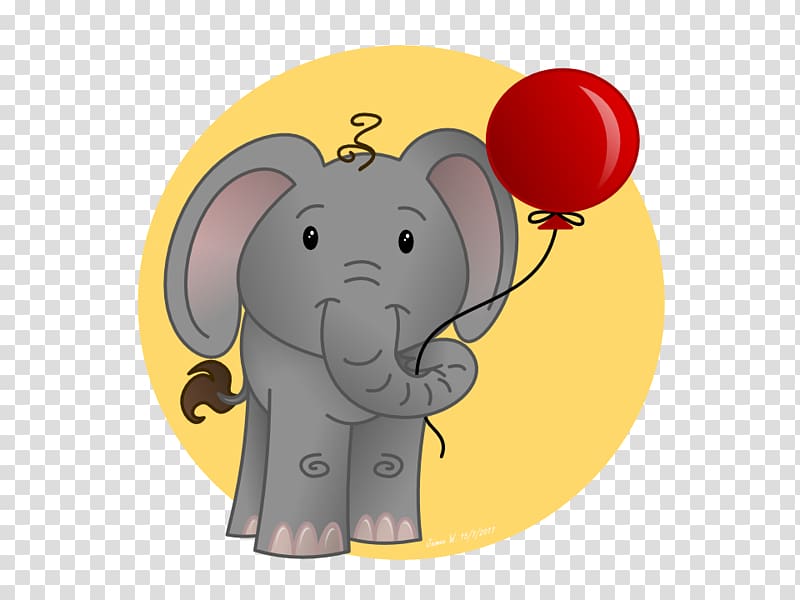 Indian elephant African elephant Cartoon Elephantidae, Holding Balloon transparent background PNG clipart