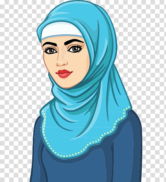 woman wearing blue hijab , Hijab Muslim Islam, Islam transparent background PNG clipart