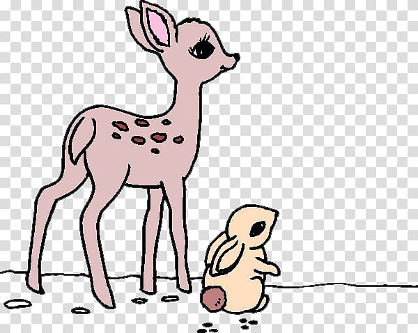 Sika deer Rabbit Coloring book, Cartoon deer and rabbits transparent background PNG clipart