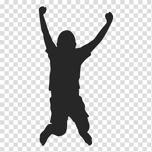 Jumping Child Silhouette, Ahoy boy transparent background PNG clipart