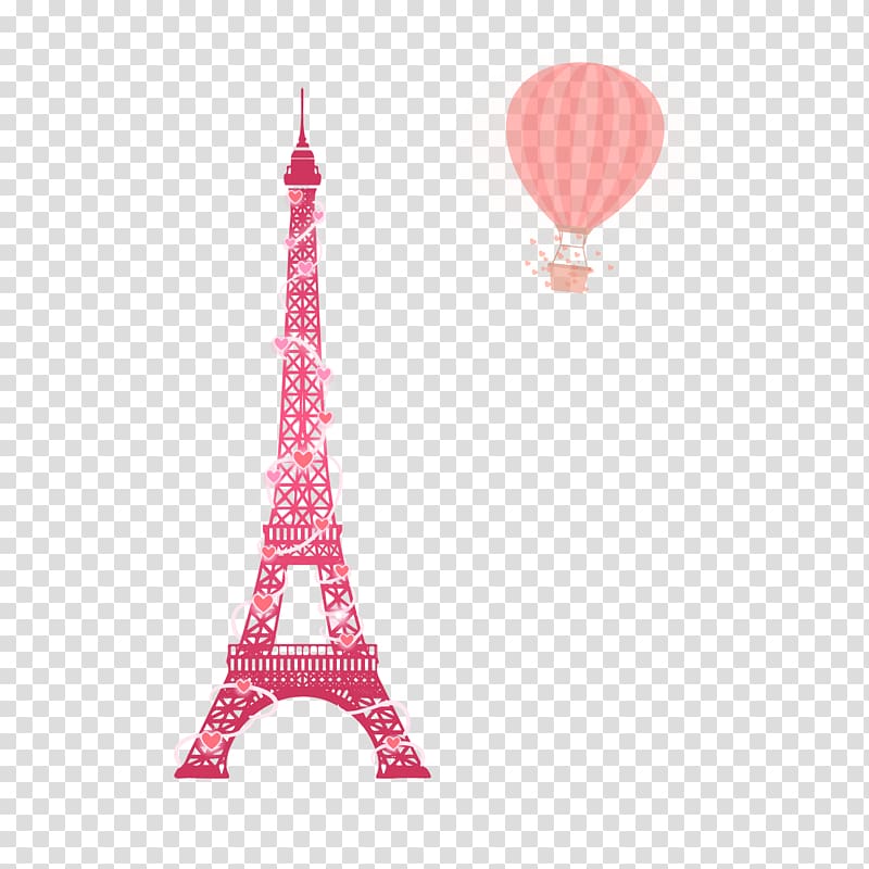 Eiffel Tower Icon, Eiffel hot air balloon transparent background PNG clipart