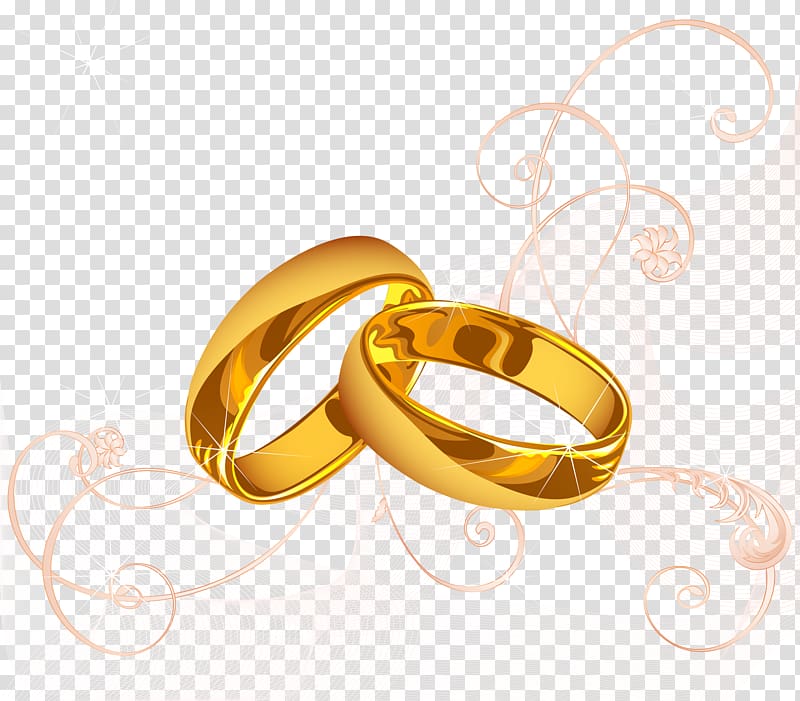 Wedding invitation Wedding ring Marriage, Gold ring and line pattern transparent background PNG clipart