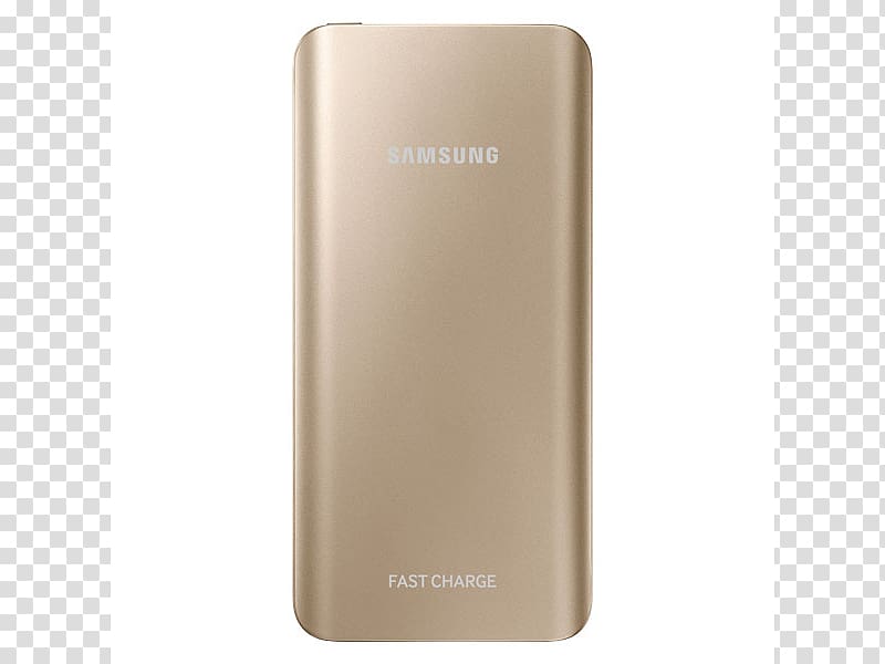 Battery charger Quick Charge Battery pack Samsung Power bank, gold wire edge transparent background PNG clipart