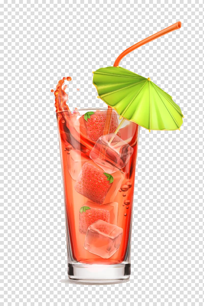 Cocktail Juice Old Fashioned Punch Lemonade, Great strawberry ice drink transparent background PNG clipart