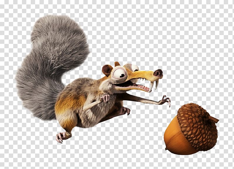Ice Age Scrat chasing acorn illustration, Ice Age 2: The Meltdown Scrat Sid, squirrel transparent background PNG clipart