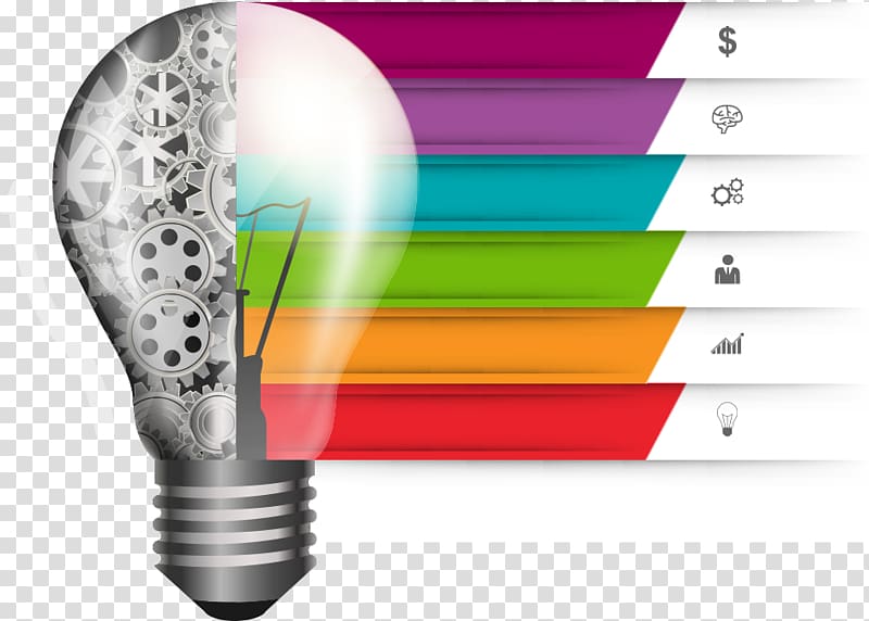 light bulb , Infographic Business Template Chart, bulb Chart transparent background PNG clipart