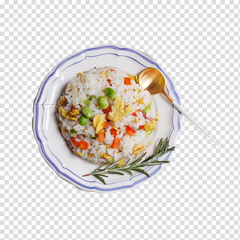 Fried rice Onigiri Fried egg Cooked rice, Green beans fried rice transparent background PNG clipart