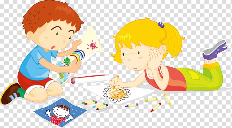 Drawing Painting Illustration, Children of painting transparent background PNG clipart