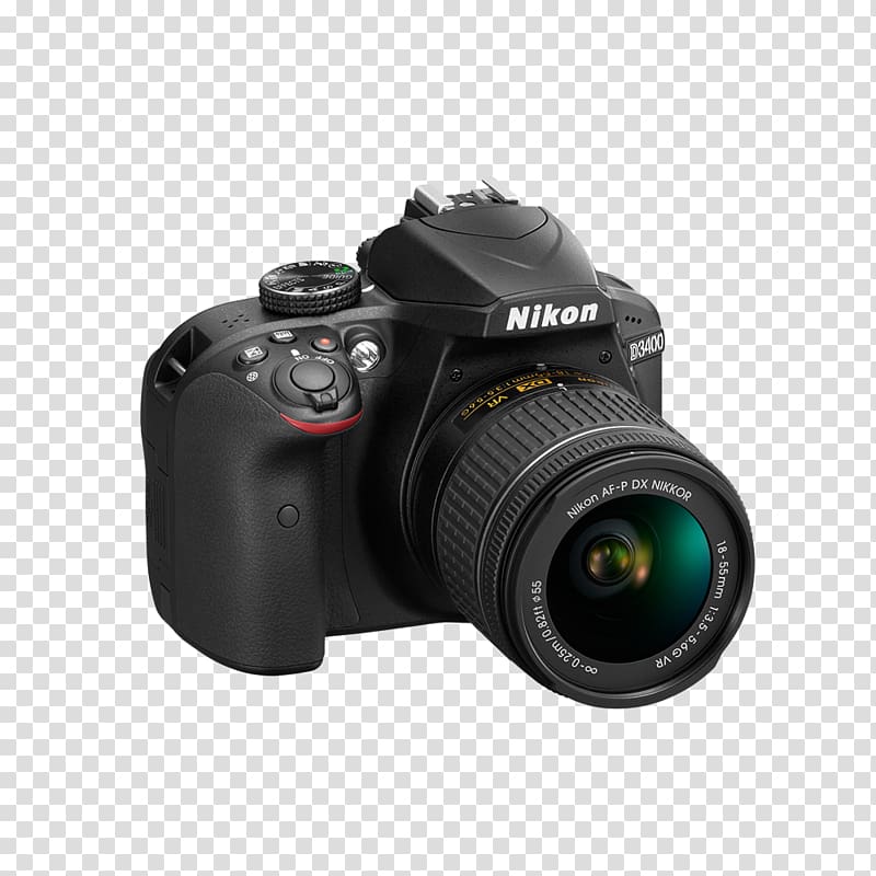 Nikon D3400 Digital SLR Canon EOS Canon EF-S 18–55mm lens Camera, Camera transparent background PNG clipart