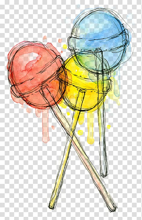 Lollipop Gummy bear Candy Art Watercolor painting, candy shop transparent background PNG clipart