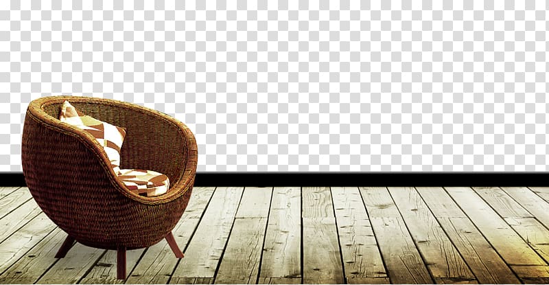 brown wicker armchair on dock, Chair Hardwood Pavement Floor, Real estate flooring noble wicker chair transparent background PNG clipart