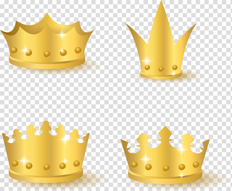 four gold-colored crown , The Little Prince Euclidean , Jinding Crown transparent background PNG clipart