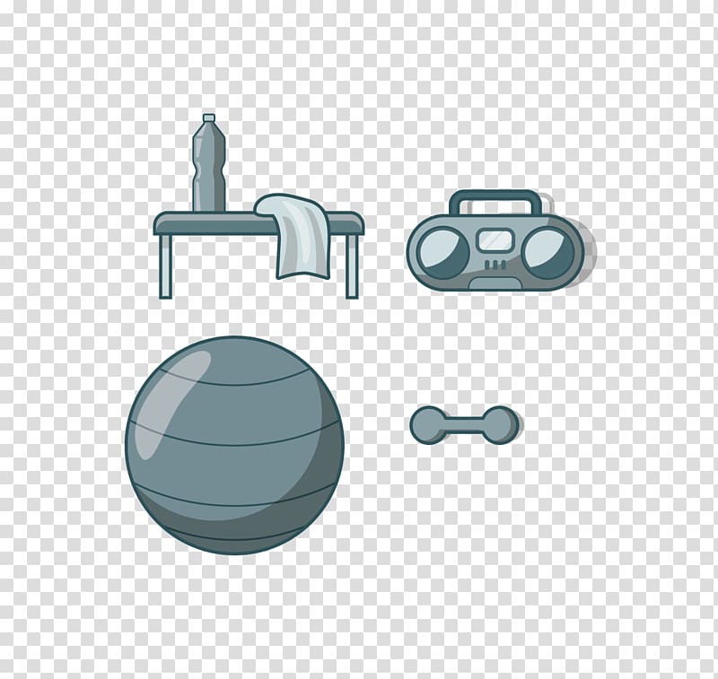 Towel Yoga Dumbbell Loudspeaker, Water towel yoga ball dumbbell small speakers transparent background PNG clipart