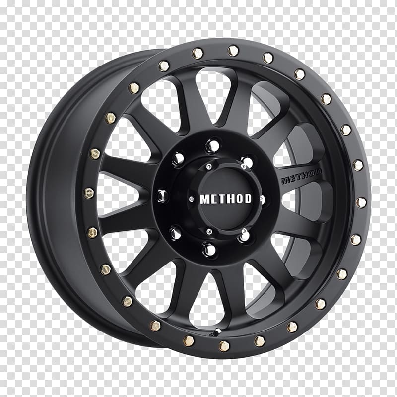 Alloy wheel Car Beadlock Method Race Wheels Mesh Matte Black Wheel with Stainless Steel Accent Bolts (17x8.5\'/5x5\') 0 mm Offset, Qaud Race Promotion transparent background PNG clipart