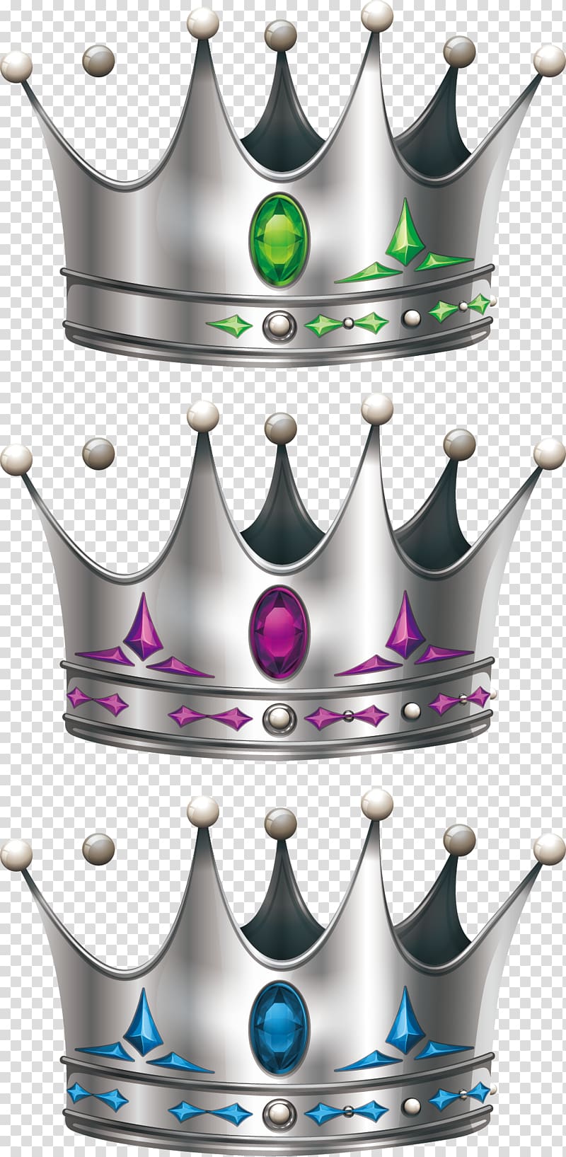 Gemstone Crown Gold, Silver Crown transparent background PNG clipart