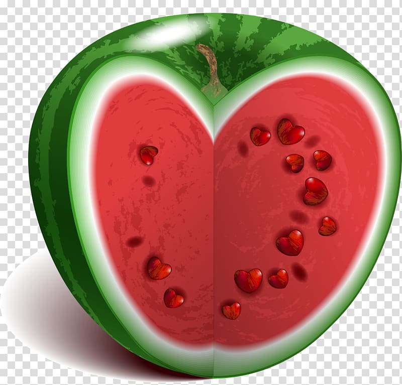 Watermelon Vegetable, Red love watermelon transparent background PNG clipart
