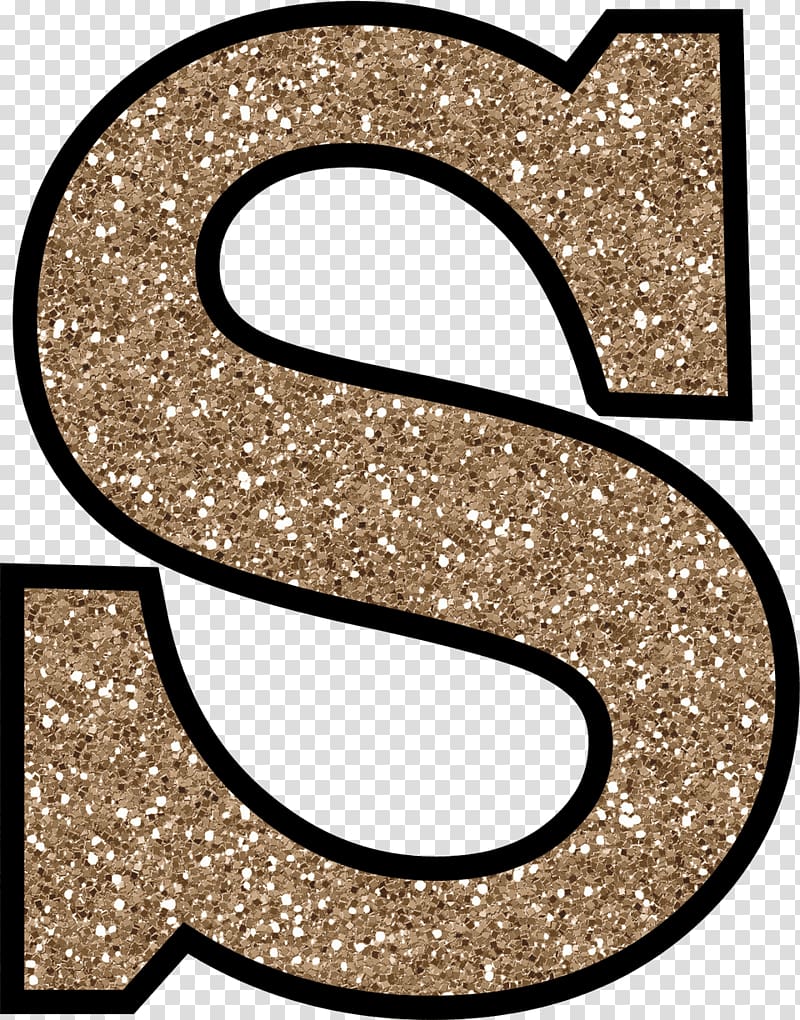 brown S glitter art, Letter Glitter Alphabet Paper Cursive, transparent background PNG clipart