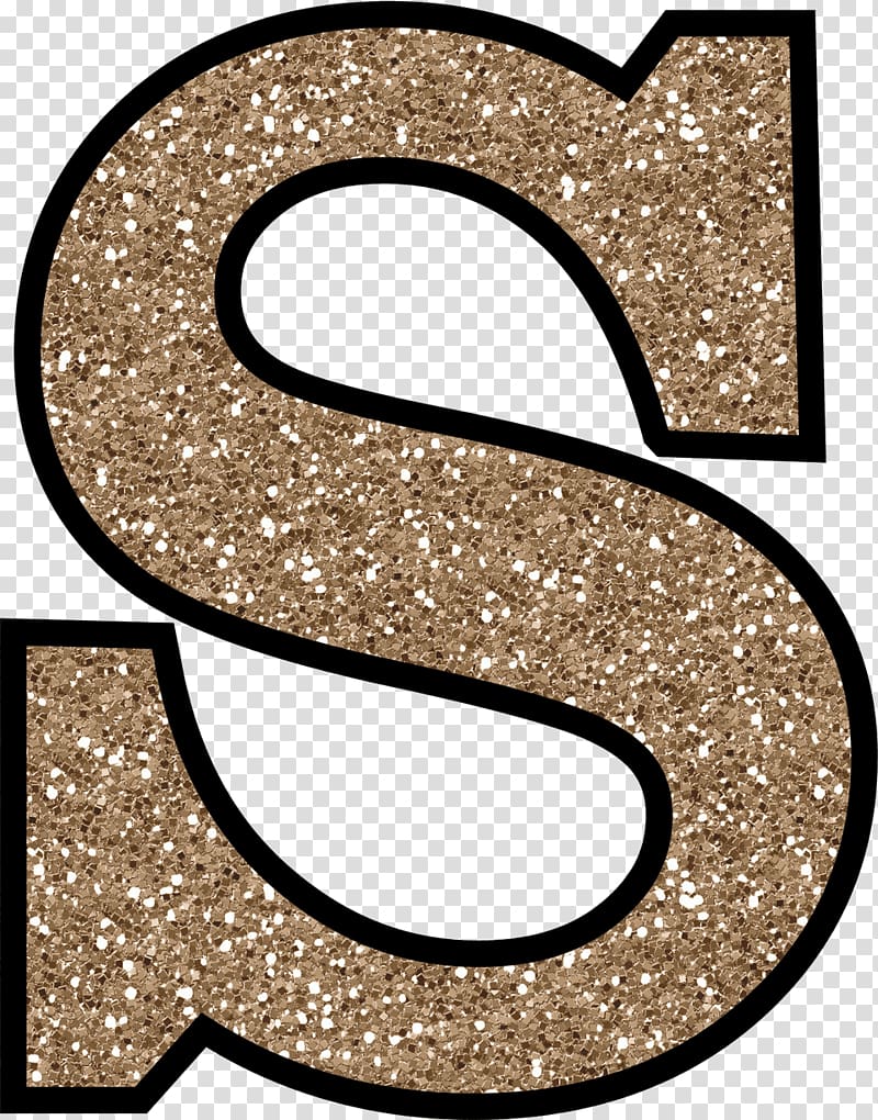 Brown S glitter art, Letter Glitter Alphabet Paper Cursive, transparent background PNG clipart ...