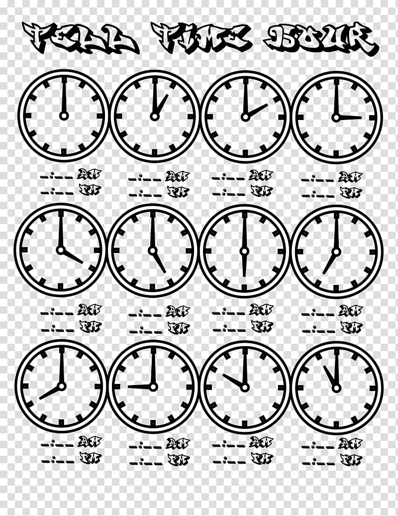 Coloring book Time & Attendance Clocks Worksheet Learning, Digital Alarm Clock transparent background PNG clipart