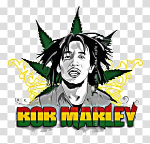 Bob Marley illustration, Bob Marley Hemp Leaf transparent background PNG clipart