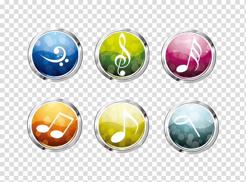 Musical note Button Icon, Various types of music button transparent background PNG clipart