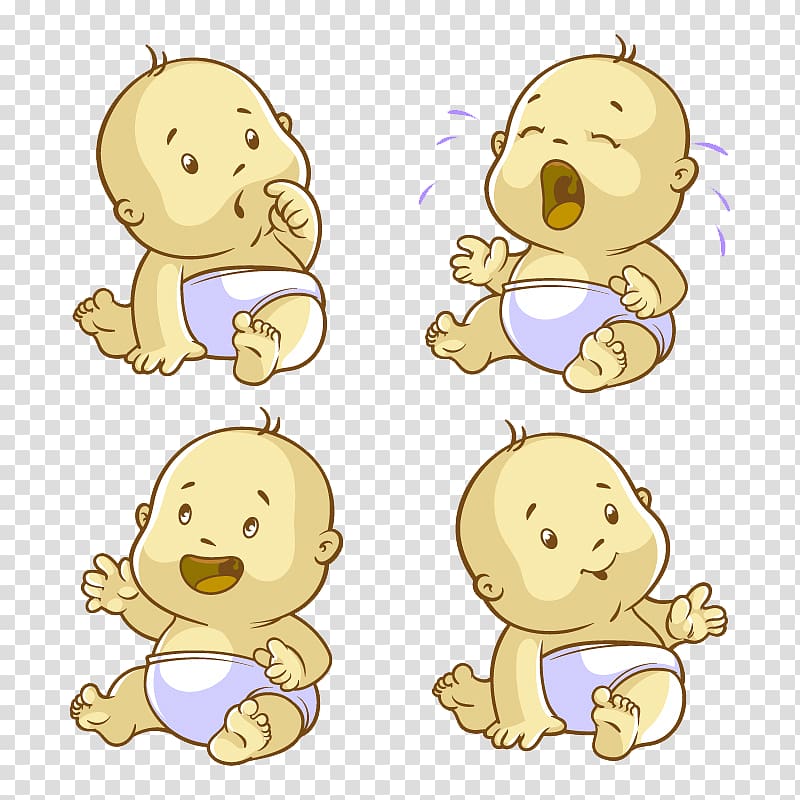 Infant Crying Cartoon Child, Cute baby transparent background PNG clipart