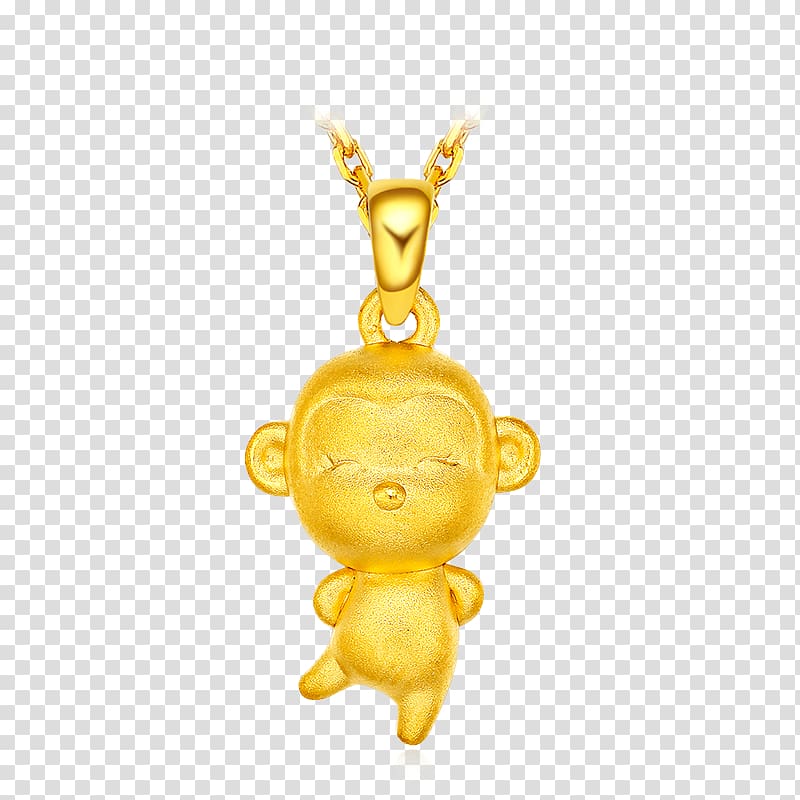 Minnie Mouse Gold Monkey u9996u98fe, Golden Monkey Pendants gold jewelry transparent background PNG clipart