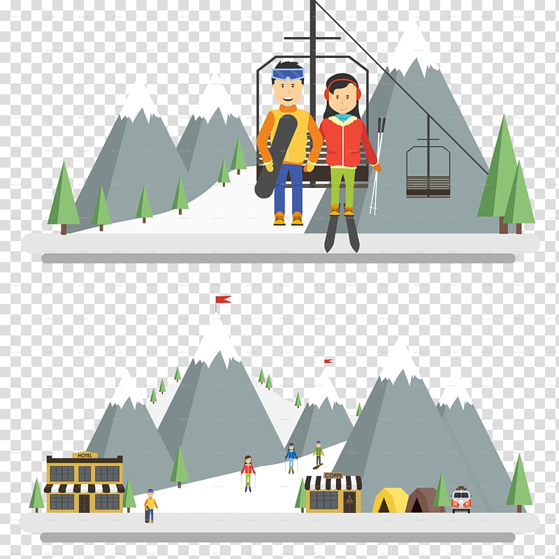 Ski resort Skiing, mountain river transparent background PNG clipart