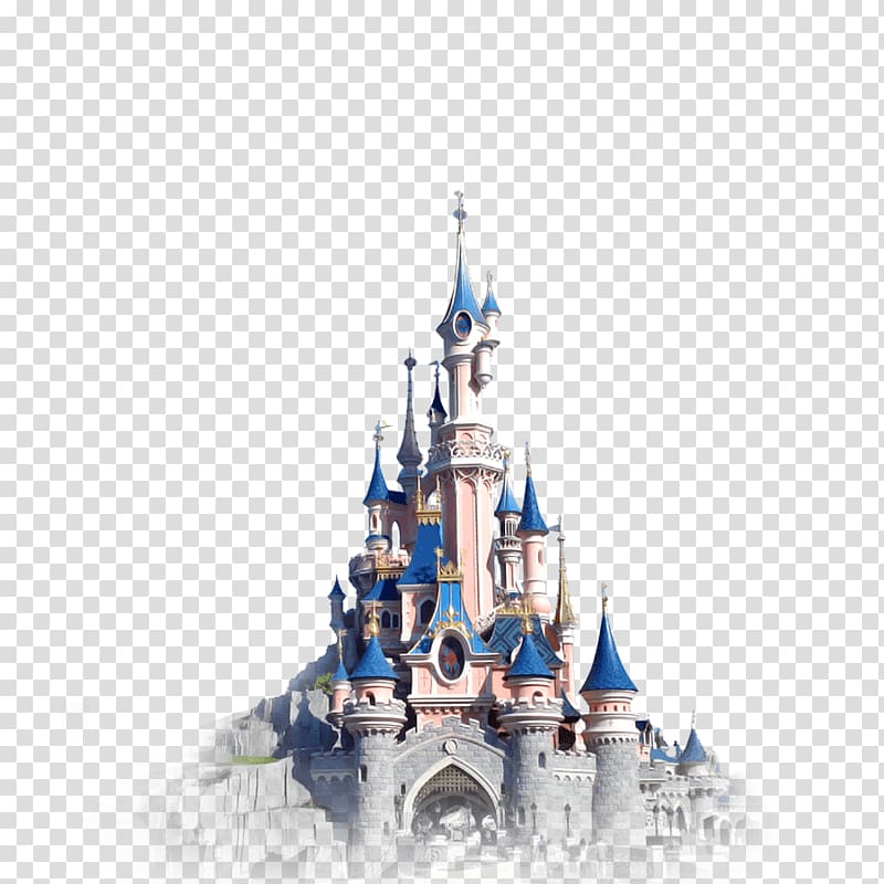 gray and blue Disney castle illustration], Disneyland Castle transparent background PNG clipart