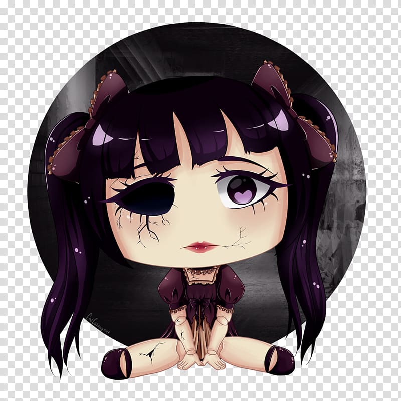 Black hair Mangaka Brown hair Character Anime, Creepy Doll transparent background PNG clipart