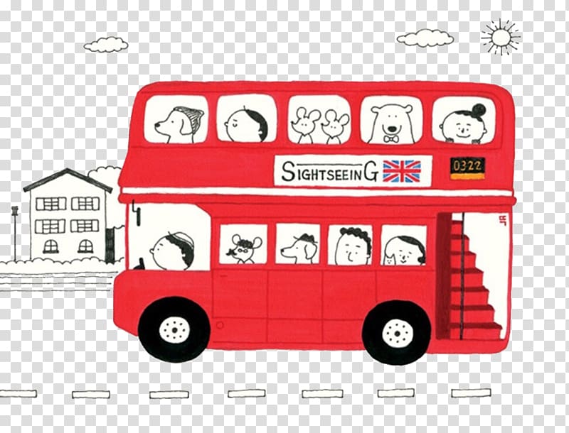 AEC Routemaster Double-decker bus London Illustration, Red bus transparent background PNG clipart
