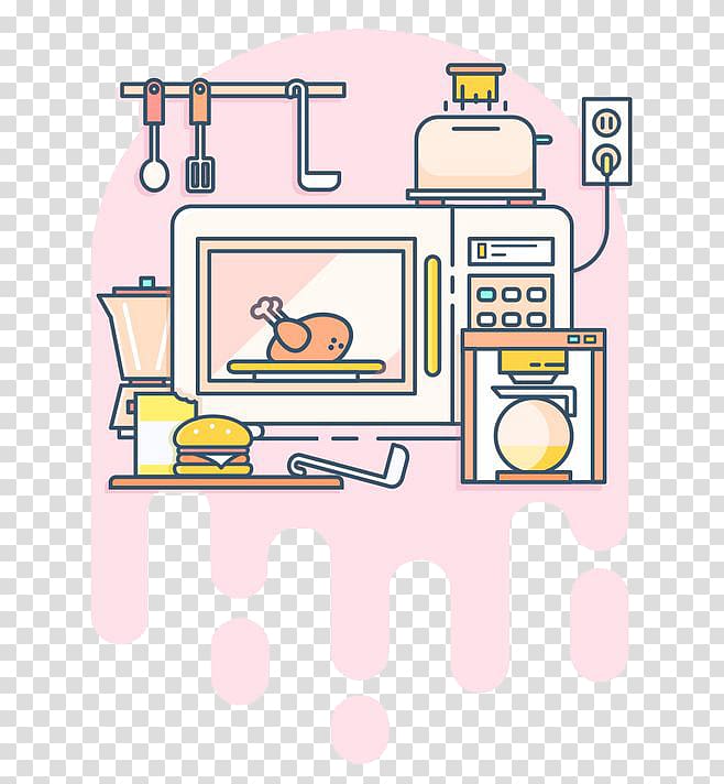 Drawing Oven Illustration, Cartoon microwave transparent background PNG clipart